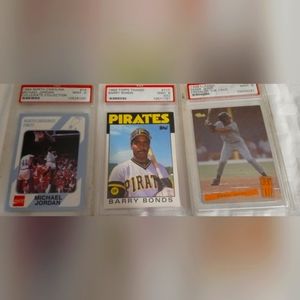 Michael Jordan mint 9, Barry Bonds mint 9, Derek Jeter mint 9